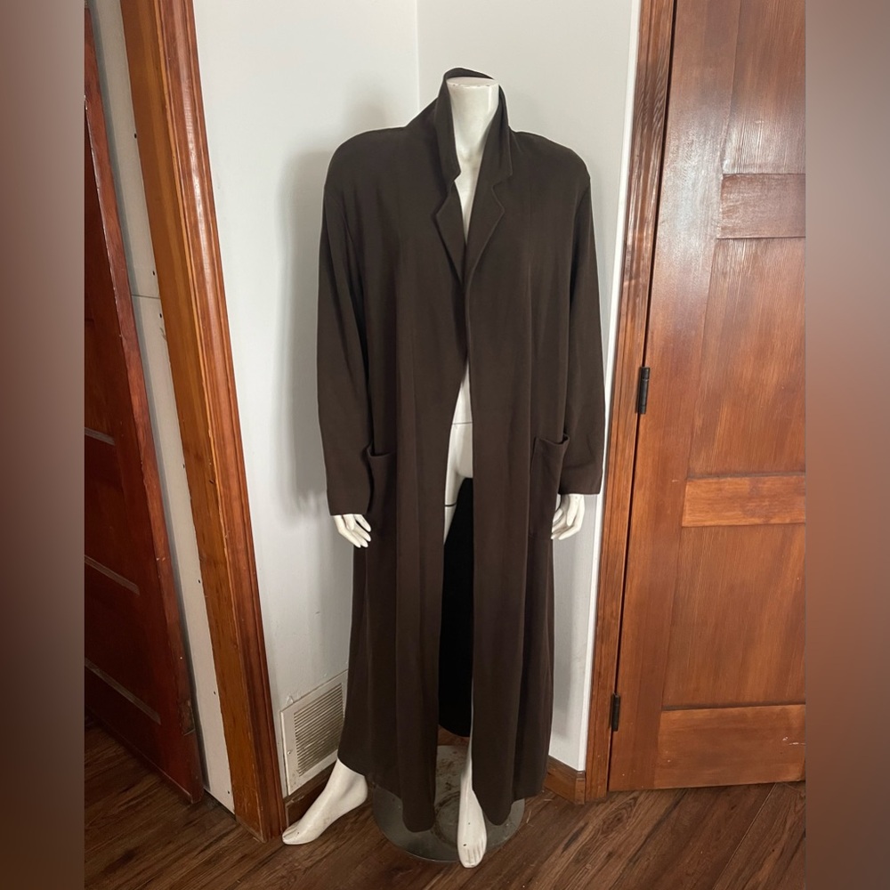 LONG - Weekenders Dark Brown Duster Coat with POCKETS!